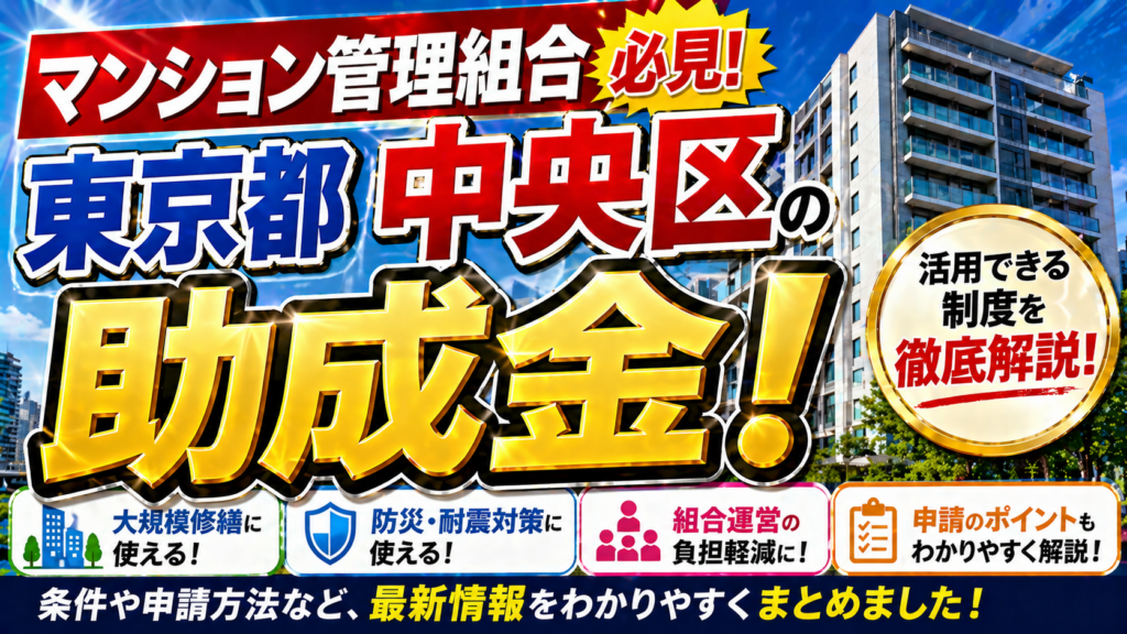 【保存版】東京都中央区のマンション管理組合が使える助成金完全ガイド｜2026年最新版