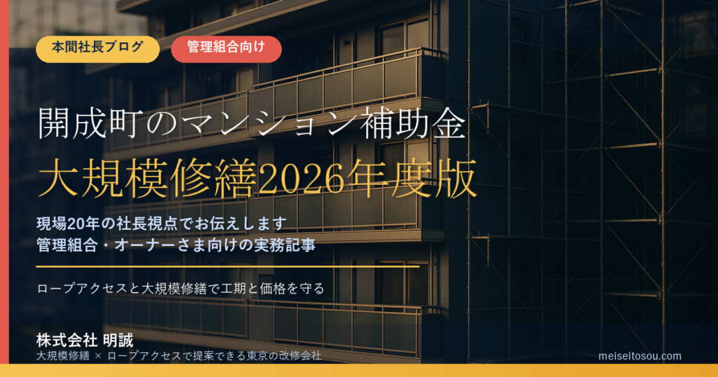 開成町のマンション補助金｜大規模修繕2026年度版