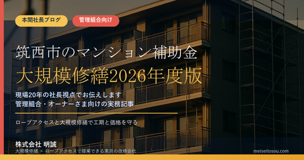 筑西市のマンション補助金｜大規模修繕2026年度版