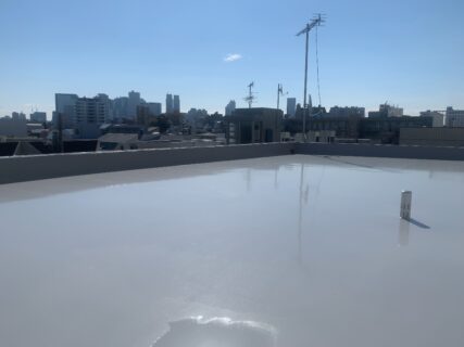 東京都中野区　ロープアクセス漏水工事.屋上防水工事完了検査