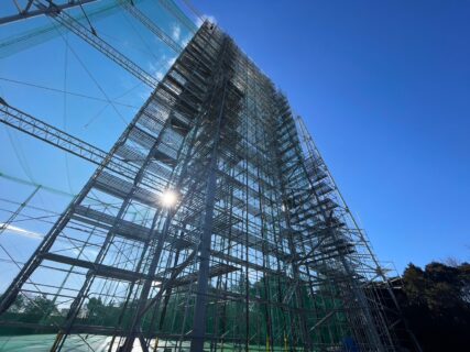 足場仮設、鉄部塗装工事