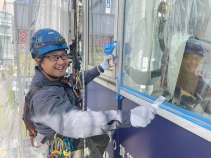 東京都豊島区　ロープアクセス✖足場ハイブリッド工法　漏水シーリング工事