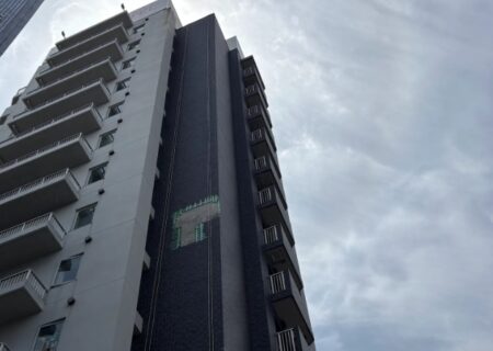 東京都杉並区　無足場工法ロープアクセス外壁タイル工事