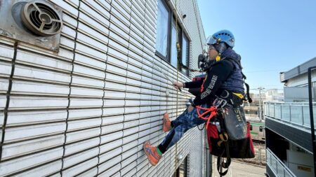 東京都豊島区 無足場工法ロープアクセス外壁打診調査工事
