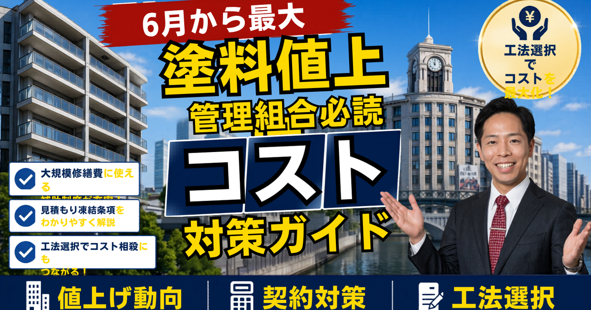 塗料が6月から最大35%値上げ──大規模修繕の見積もりはいつ確定すべきか、私が現場で考えていること