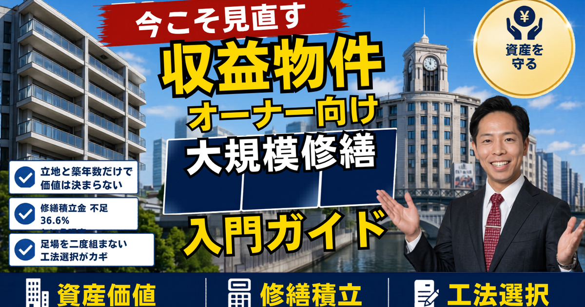 収益不動産の資産価値は「大規模修繕」で守る時代に——企業の不動産売却18年ぶり高水準が映す“持つ・持たない”の分かれ目【2026年6月】