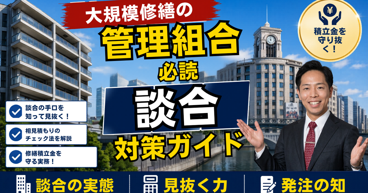 大規模修繕で「談合」に払わされていた時代——公取委が計38社に排除措置命令方針。管理組合と収益物件オーナーが“設計監理方式の穴”から修繕積立金を守る実務【2026年7月】