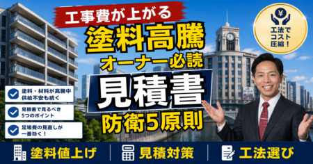 マンション大規模修繕の塗料高騰と見積書の防衛5原則｜無足場ロープアクセスで足場費を圧縮