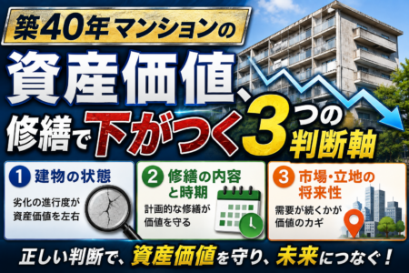築40年マンションの資産価値｜修繕で差がつく3つの判断軸