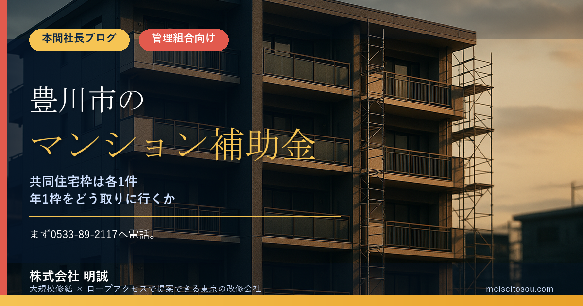 豊川市のマンション補助金｜大規模修繕2026年度版