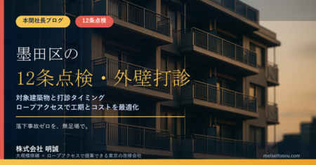 【令和8年度版】墨田区の12条点検・外壁全面打診｜報告年度・電子申請・無足場の実務
