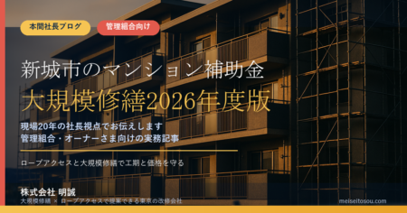 新城市のマンション補助金｜大規模修繕2026年度版