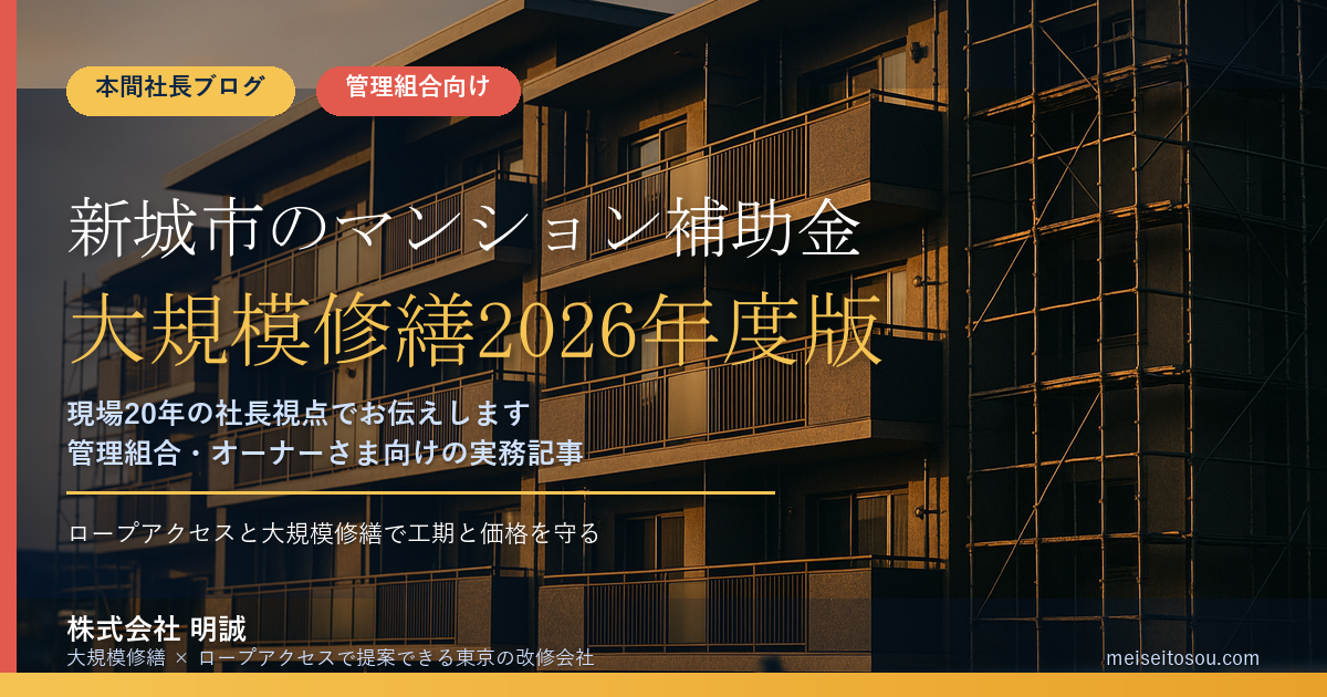新城市のマンション補助金｜大規模修繕2026年度版