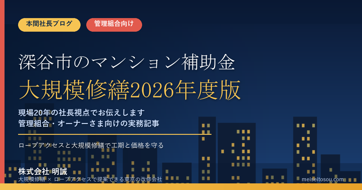 深谷市のマンション補助金|大規模修繕2026年度版